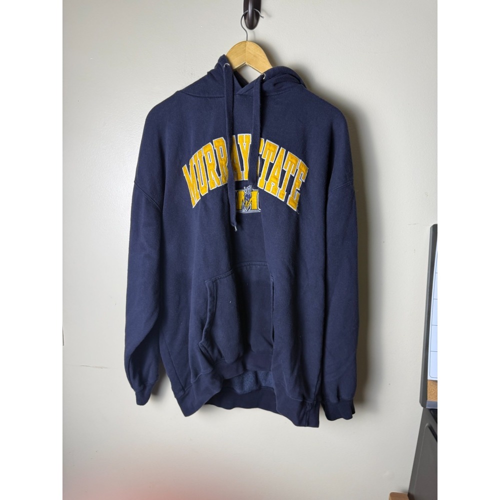 Vintage Murray State‎ University Sweatshirt Hoodie Mens M/L Blue Drawstring